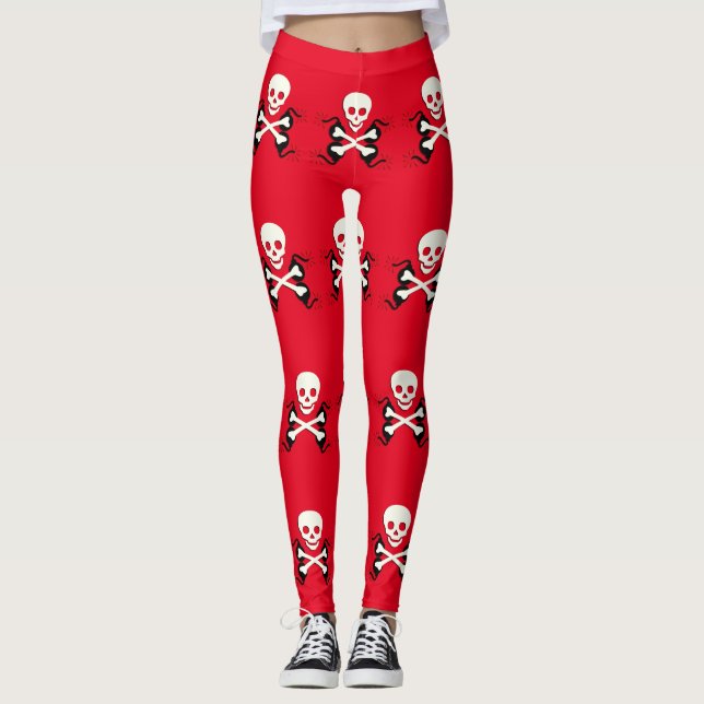 Leggings Le pirate désosse des guêtres de crâne (Devant)
