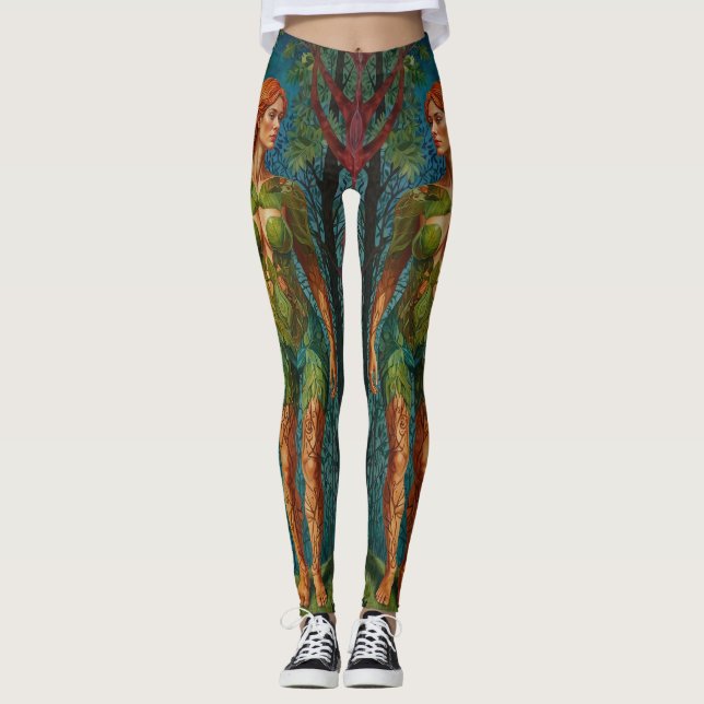 Leggings “Le Portrait de Viridra” -  Veines de la Canopée   (Devant)