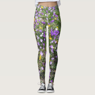 Leggings Le ressort multi de crocus de couleur fleurit