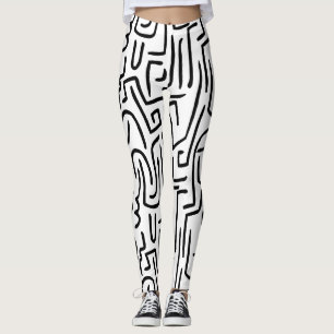 Leggings Le résumé raye 130318 - noir sur le blanc