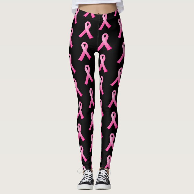 Leggings Le ruban Guêtre-Rose des femmes survivent (Devant)