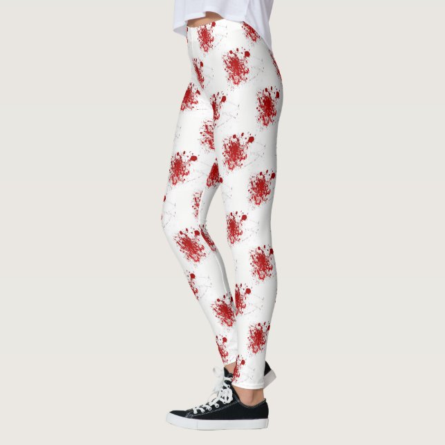 Leggings Le sang effrayant de Halloween éclabousse Bloody (Gauche)