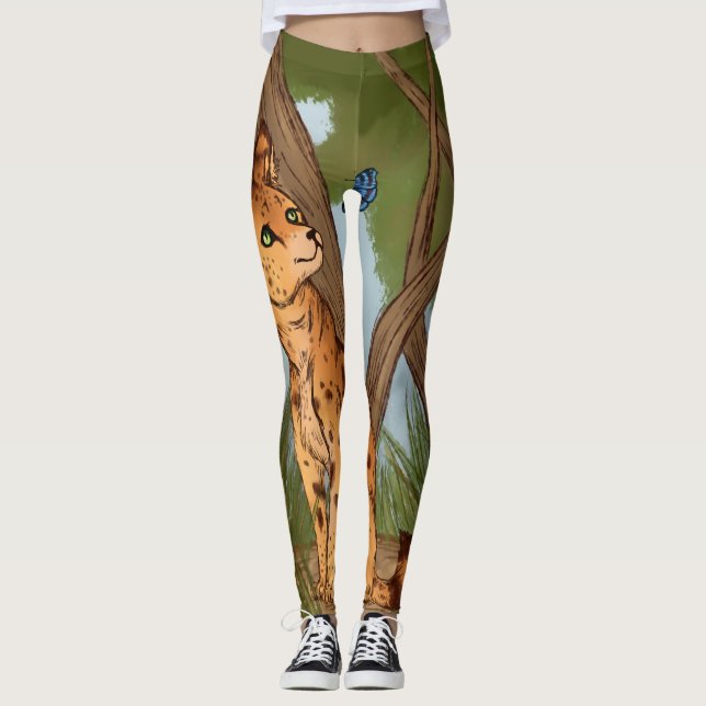 Leggings Le Serval et le Papillon (Devant)