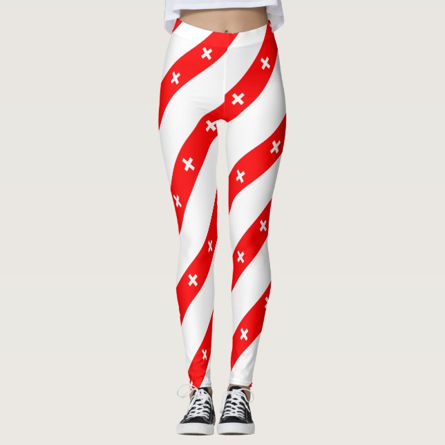 Leggings Le Suisse barre le drapeau (Devant)