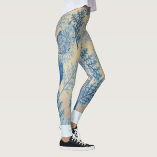 Leggings Le yoga "de tatouage bleu floral de corps de Faux"