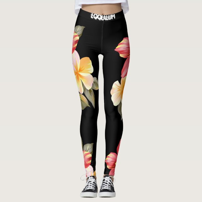 Leggings Le yoga halète floral (Devant)
