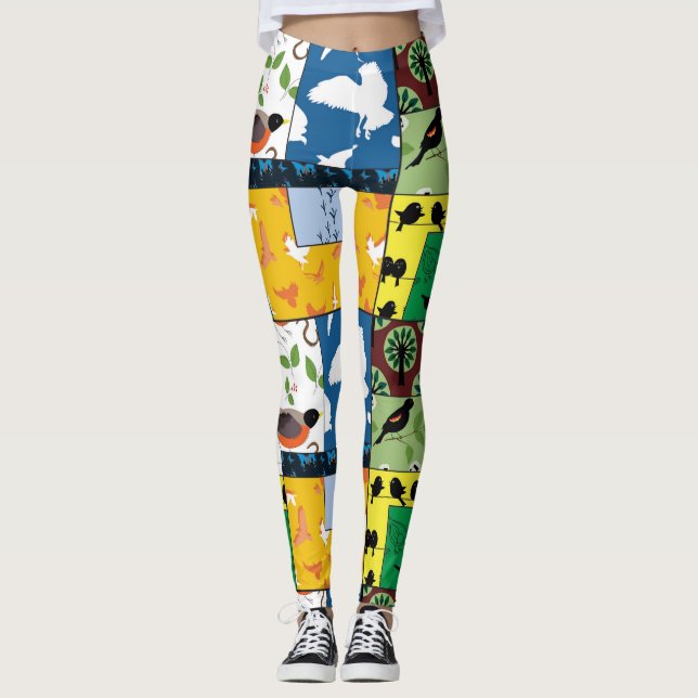 Leggings Le yoga mignon de guêtres halète des OISEAUX de (Devant)