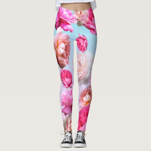 Leggings Le yoga rose romantique d'Athleisure de roses