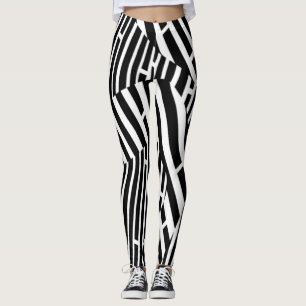 Leggings Le zèbre abstrait urbain de l'élément B&W barre