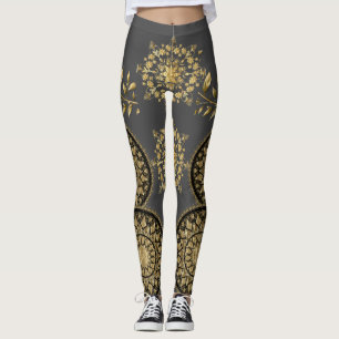 Leggings Leaf d'or Mandala Luxe Yoga Motif femme