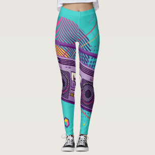 Leggings Lecteur de radio portable Funky 80s, boombox