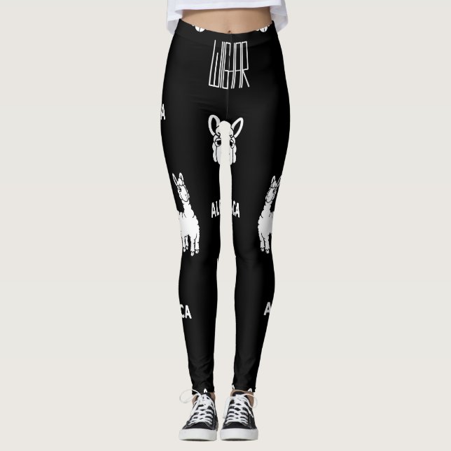 Leggings Legage d'alpaga noir et blanc par Wighar (Devant)