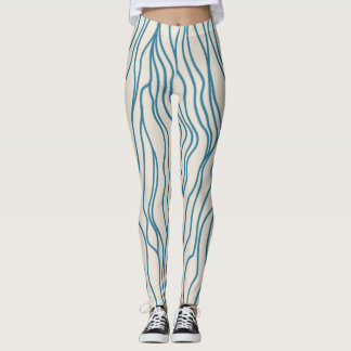 Leggings Legage haute puissance : blanc / bleu