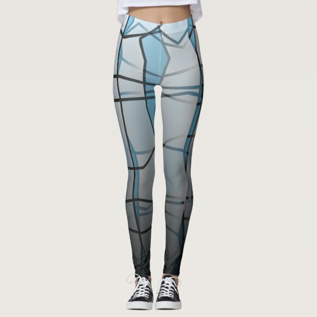 Leggings Légendes à effet géométrique gris puissant (Devant)