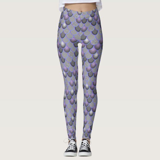 Leggings Légendes à lunettes gris de mer de sirène (Devant)