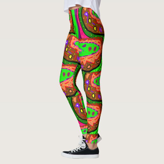 Leggings Légendes à motifs d'art design unique couleurs mix (Gauche)
