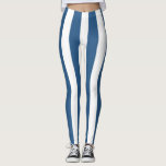 Leggings Légendes à rayures turquoises et blanches modernes<br><div class="desc">Bleu turquoise moderne et blanc rayures legging.</div>