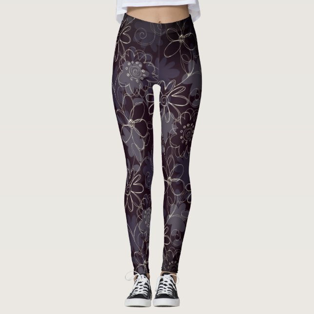 Leggings Légendes Abstraites d'impression florale (Devant)