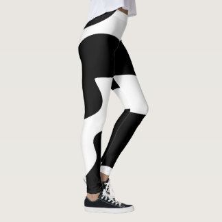 Leggings Légendes Abstraites en noir et blanc