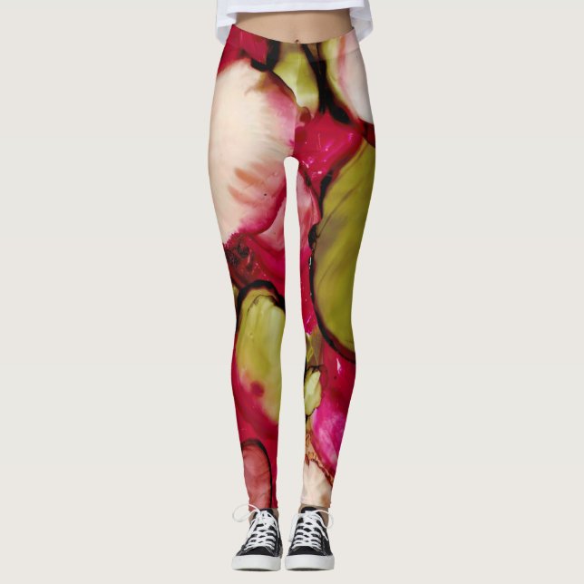 Leggings Légendes Abstraites Fuchsia brillantes (Devant)