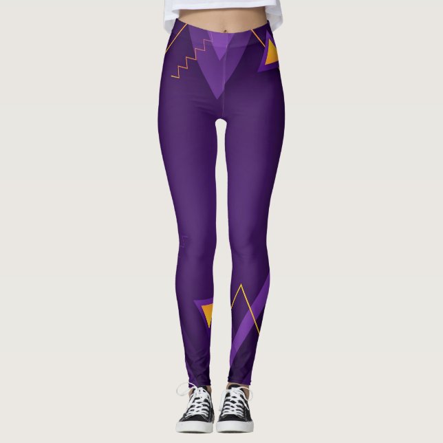 Leggings légendes arrière - plans géométriques en dégradé (Devant)
