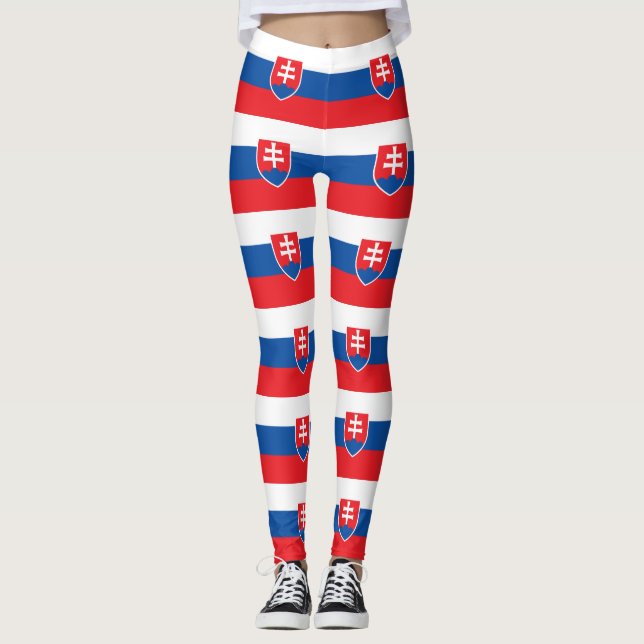 Leggings Légendes avec drapeau de la Slovaquie (Devant)
