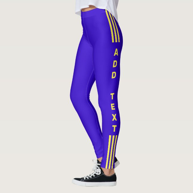 Leggings Légendes bleues à bande latérale Texte et couleurs (Gauche)