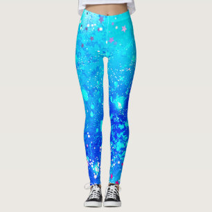 Leggings Légendes bleues et turquoise pour femmes