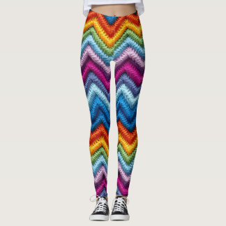 Leggings Légendes colorées en zigzag