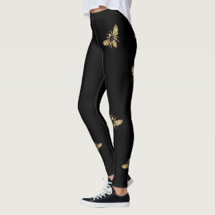 Leggings Légendes d'abeille noire et d'or superbes