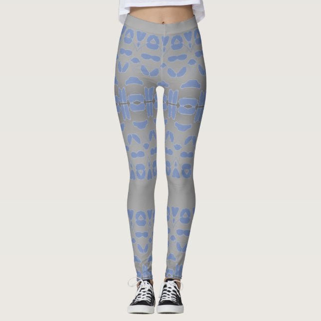 Leggings Légendes Dames Grises Et Bleues (Devant)