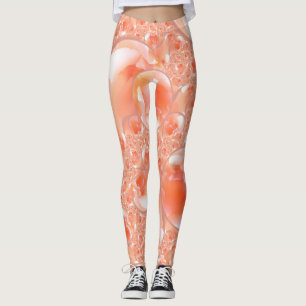 Leggings Légendes dans un design pêche et crème fleuri
