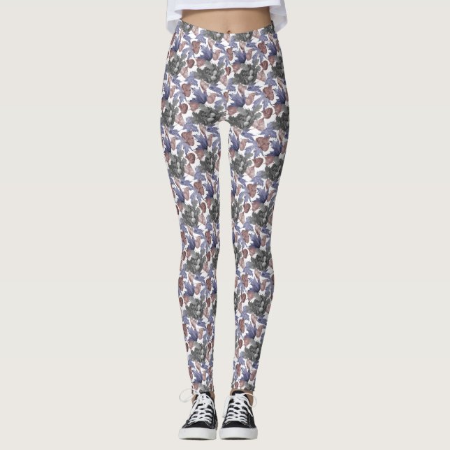Leggings Légendes d'aquarelle violet/gris/bronze (Devant)