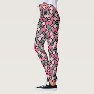 Leggings Légendes de carreaux de curling - rose/gris