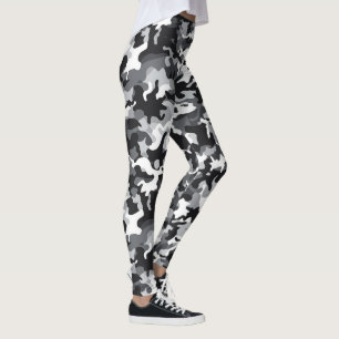 Leggings Légendes de conception Camo noir et blanc