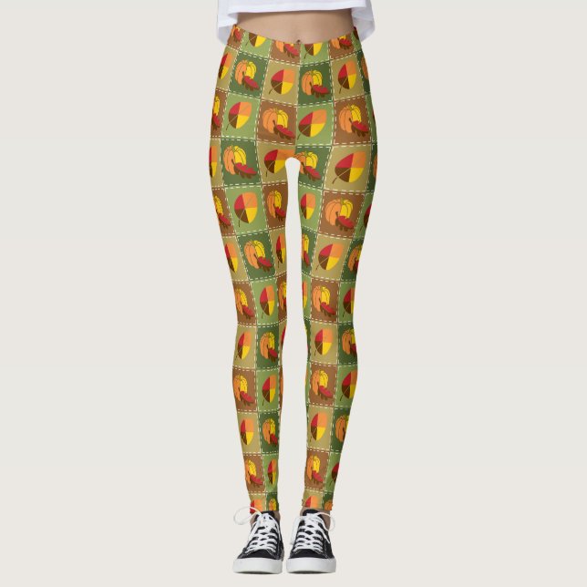 Leggings Légendes de courtepointe d'automne (Devant)