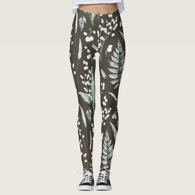 Leggings Légendes de feuillage forestier (Devant)