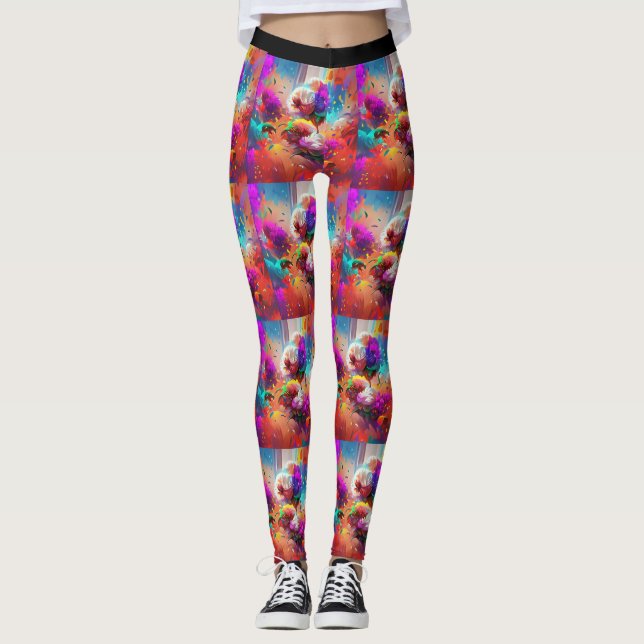 Leggings Légendes de fleurs (Devant)