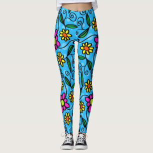 Leggings légendes de fleurs de gribouillis