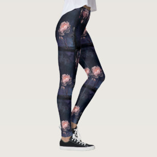 Leggings Légendes de fleurs de pivoines roses
