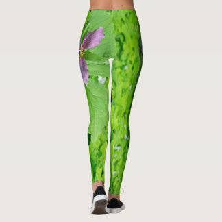 Leggings Légendes de fleurs de Trillium rose