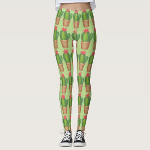 Leggings Légendes de fleurs Plantes en pointillé vert