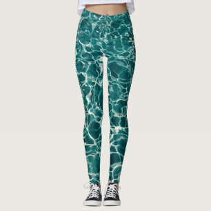 Leggings Légendes de flux d'eau turquoise