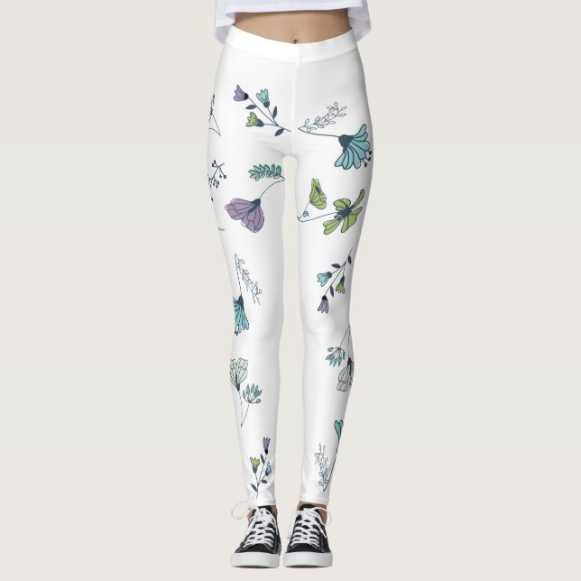 Leggings Légendes de grandes fleurs (Devant)