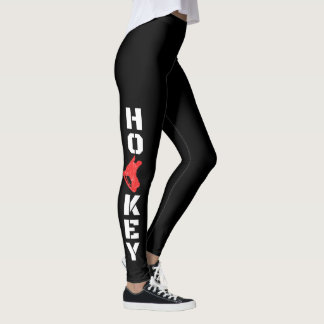 Leggings Légendes de hockey sur glace noir - raie rouge