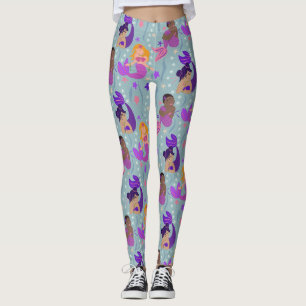 Leggings Légendes de la diversité des sirènes - rose, pourp