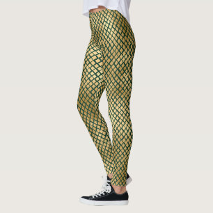 Leggings Légendes de la peau de serpent vert émeraude et 