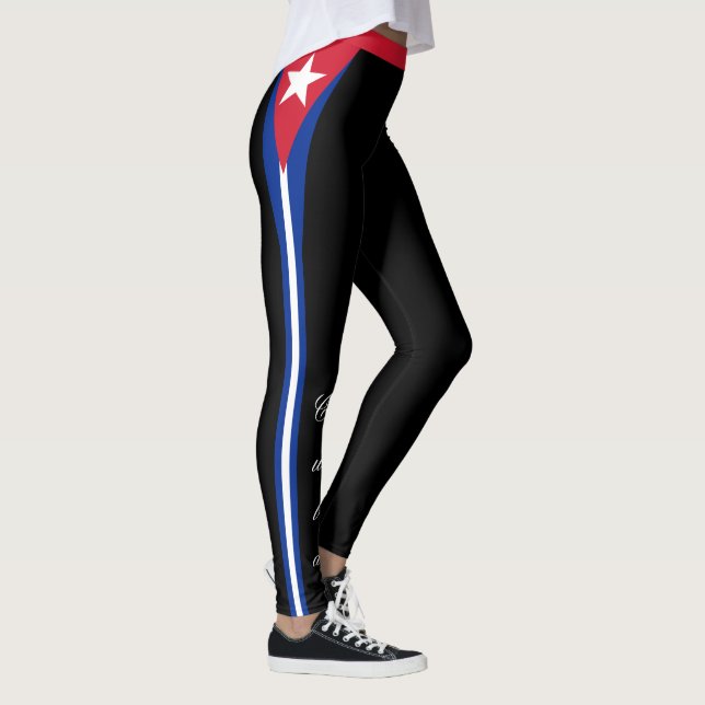 Leggings Légendes de mode cubaines, Drapeau cubain /sports (Droite)