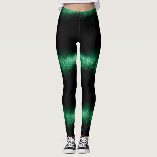 Leggings Légendes de mode design brillant vert (Devant)