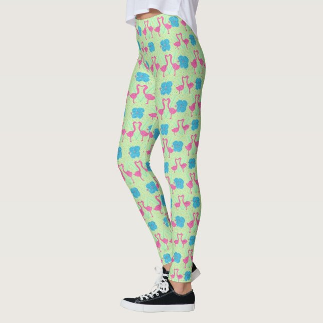 Leggings Légendes de motifs de flamants tropicaux (Gauche)